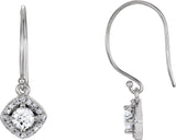 14K Gold Round Natural Diamond Halo-Style Earrings – 3.4-6.3mm Stones - White Gold