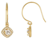 14K Gold Round Natural Diamond Halo-Style Earrings – 3.4-6.3mm Stones - Yellow Gold
