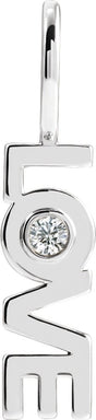 Platinum Round Natural Diamond Love Pendant