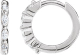 Platinum Natural Diamond Marquise Hoop Earrings
