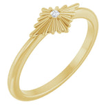 14K Gold Round Natural Diamond Accented Star Ring – 1.5mm Stones - Yellow Gold