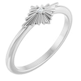 Platinum Round Natural Diamond Accented Star Ring – 1.5mm Stones