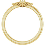 14K Gold Round Natural Diamond Accented Star Ring – 1.5mm Stones - Yellow Gold - view 2