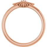 14K Gold Round Natural Diamond Accented Star Ring – 1.5mm Stones - Rose Gold - view 2