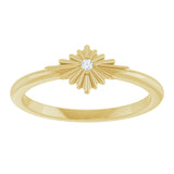 14K Gold Round Natural Diamond Accented Star Ring – 1.5mm Stones - Yellow Gold - view 3