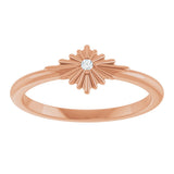 14K Gold Round Natural Diamond Accented Star Ring – 1.5mm Stones - Rose Gold - view 3