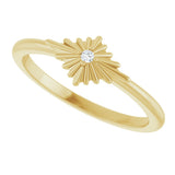 14K Gold Round Natural Diamond Accented Star Ring – 1.5mm Stones - Yellow Gold - view 5