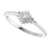Platinum Round Natural Diamond Accented Star Ring – 1.5mm Stones - view 5