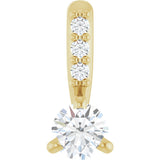 14K Gold Round Natural Diamond Accented Pendant – up to 1/10 CTW - Yellow Gold