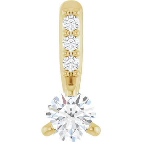 14K Gold Round Natural Diamond Accented Pendant – up to 1/10 CTW - Yellow Gold