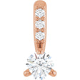 14K Gold Round Natural Diamond Accented Pendant – up to 1/10 CTW - Rose Gold