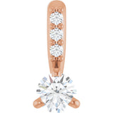 14K Gold Round Natural Diamond Accented Pendant – up to 1/10 CTW - Rose Gold