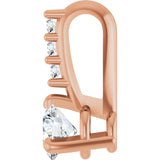 14K Gold Round Natural Diamond Accented Pendant – up to 1/10 CTW - Rose Gold - view 3