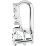 14K Gold Round Natural Diamond Accented Pendant – up to 1/10 CTW - White Gold - view 3