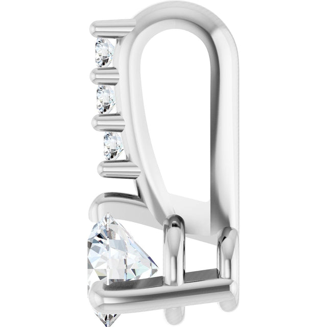 Platinum Round Natural Diamond Accented Pendant – up to 1/10 CTW - view 3