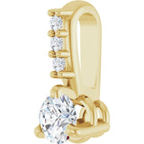 14K Gold Round Natural Diamond Accented Pendant – up to 1/10 CTW - Yellow Gold - view 2