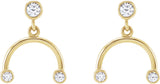 14K Gold Round Natural Diamond Accented Mobile Earrings - Yellow Gold - view 2