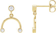 14K Gold Round Natural Diamond Accented Mobile Earrings - Yellow Gold