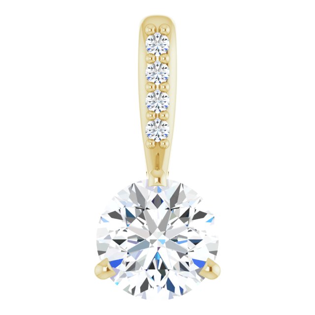 Platinum Round Natural Diamond Accented Pendant – up to 1/10 CTW - view 4