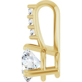 14K Gold Round Natural Diamond Accented Pendant – up to 1/10 CTW - Yellow Gold - view 3