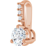 14K Gold Round Natural Diamond Accented Pendant – up to 1/10 CTW - Rose Gold - view 2