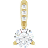 14K Gold Round Natural Diamond Accented Pendant – up to 1/10 CTW - Yellow Gold