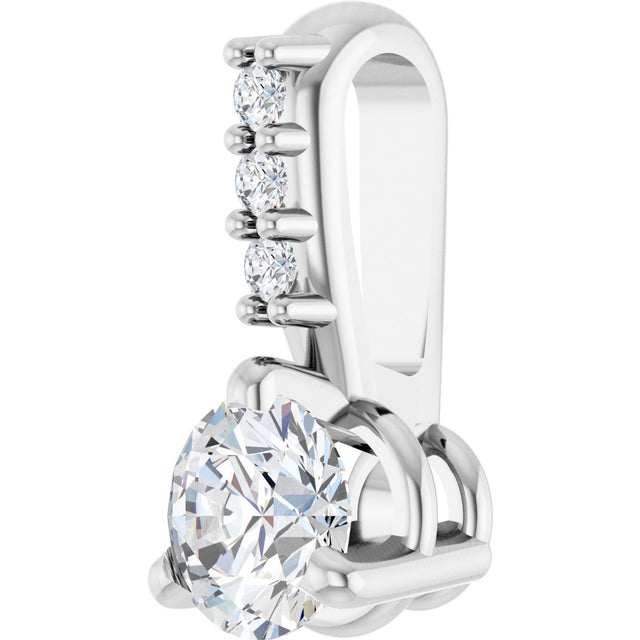 Platinum Round Natural Diamond Accented Pendant – up to 1/10 CTW - view 2