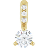 14K Gold Round Natural Diamond Accented Pendant – up to 1/10 CTW - Yellow Gold