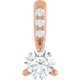 14K Gold Round Natural Diamond Accented Pendant – up to 1/10 CTW - Rose Gold