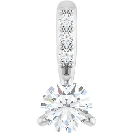 Platinum Round Natural Diamond Accented Pendant – up to 1/10 CTW