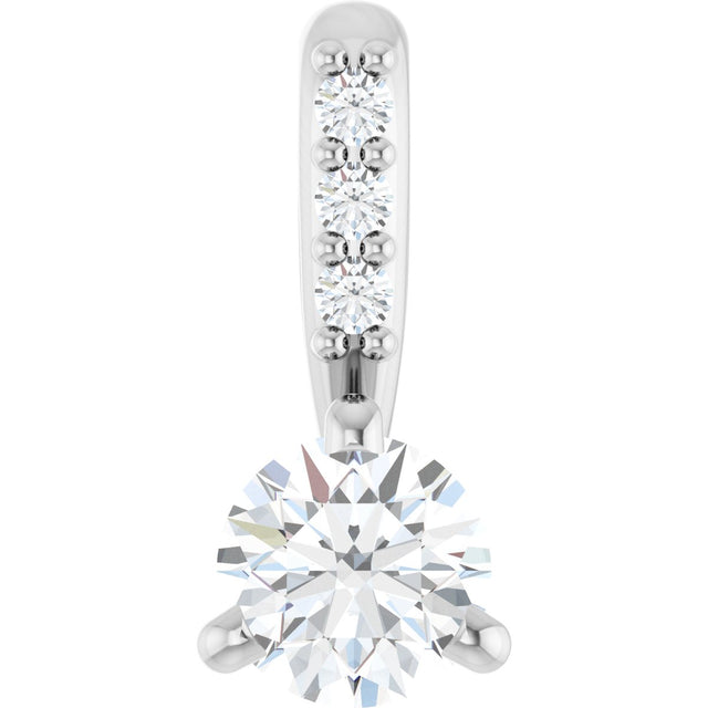 Platinum Round Natural Diamond Accented Pendant – up to 1/10 CTW