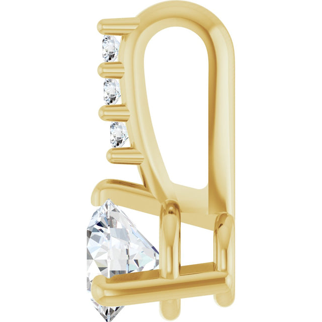 14K Gold Round Natural Diamond Accented Pendant – up to 1/10 CTW - Yellow Gold - view 3