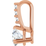 14K Gold Round Natural Diamond Accented Pendant – up to 1/10 CTW - Rose Gold - view 3