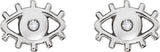 Platinum Round Natural Diamond Evil Eye Earrings - view 2