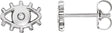 Platinum Round Natural Diamond Evil Eye Earrings