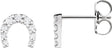Platinum Round Natural Diamond Horseshoe Earrings