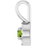 14K Gold Emerald Natural Peridot Halo-Style Necklace or Pendant - White Gold - view 3