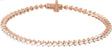 14K Gold Round Lab-Grown Diamond Line Bracelet – 1.6-2.3mm Stones - Rose Gold