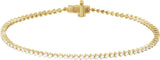 14K Gold Round Lab-Grown Diamond Line Bracelet – 1.6-2.3mm Stones - Yellow Gold