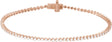 14K Gold Round Natural Diamond Line Bracelet – 1.6-2.3mm Stones - Rose Gold