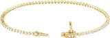 14K Gold Round Natural Diamond Line Bracelet – 1.6-2.3mm Stones - Yellow Gold