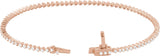 14K Gold Round Natural Diamond Line Bracelet – 1.6-2.3mm Stones - Rose Gold - view 2