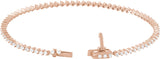 14K Gold Round Natural Diamond Line Bracelet – 1.6-2.3mm Stones - Rose Gold - view 3