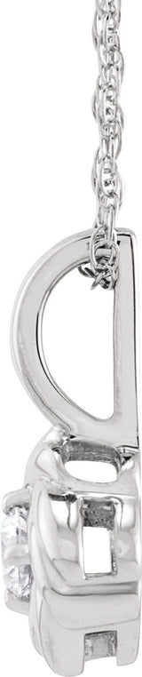 Platinum Round Natural Diamond Knot Necklace or Pendant - view 2