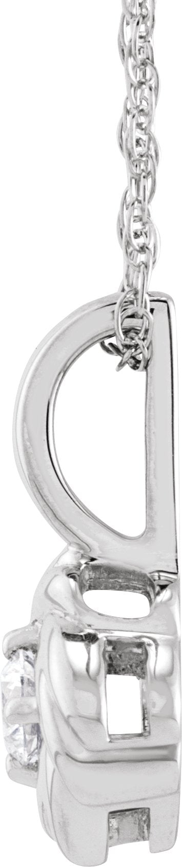 Platinum Round Natural Diamond Knot Necklace or Pendant - view 2