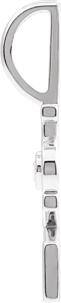Platinum Round Natural Diamond Love Pendant - view 2