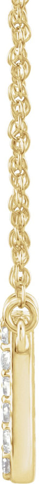 14K Gold Round Natural Diamond Lowercase Initial Necklace - Yellow Gold - view 2