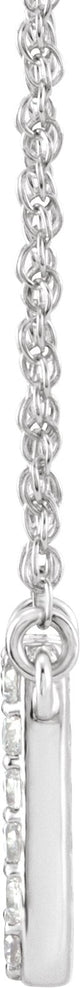 14K Gold Round Natural Diamond Lowercase Initial Necklace - White Gold - view 2