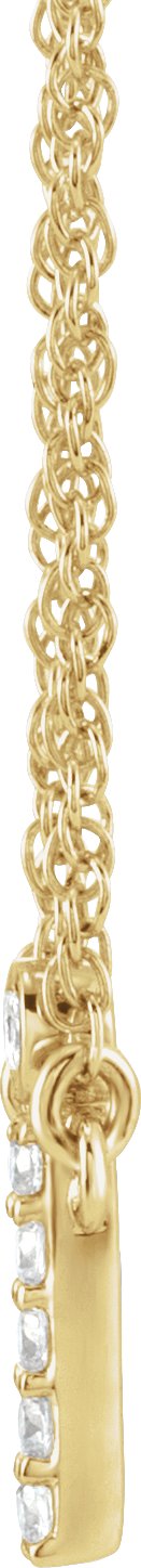 14K Gold Round Natural Diamond Lowercase Initial Necklace - Yellow Gold - view 2