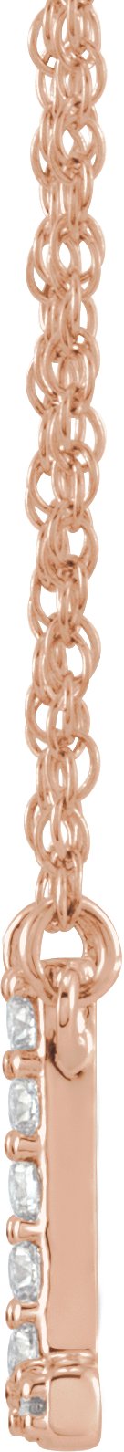 14K Gold Round Natural Diamond Lowercase Initial Necklace - Rose Gold - view 2
